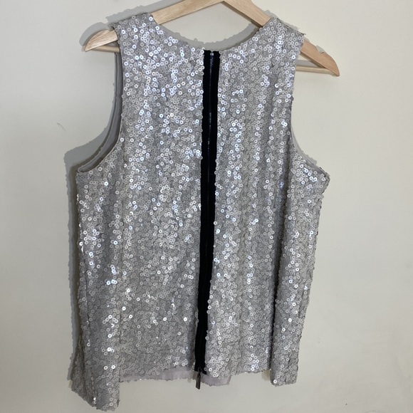 Vince Camuto Medium Silver Beaded Tank with Zipper Back - Picture 4 of 7